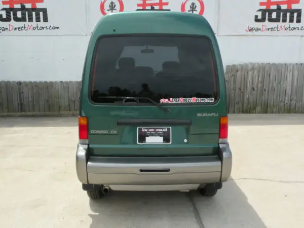 Green Subaru Domingo CV van rear view.