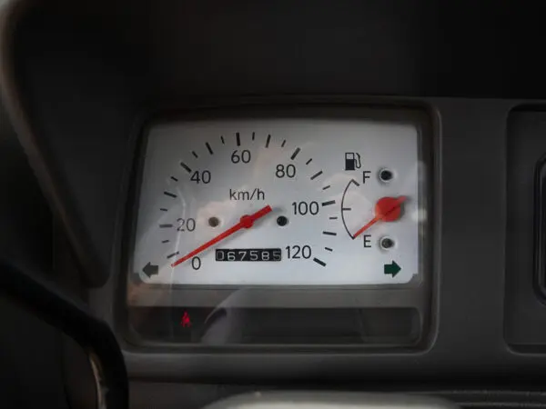 Car speedometer with fuel gauge.