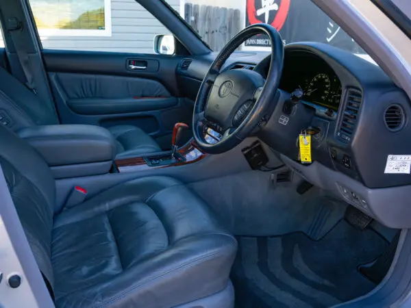 Lexus LS400 interior, leather seats.